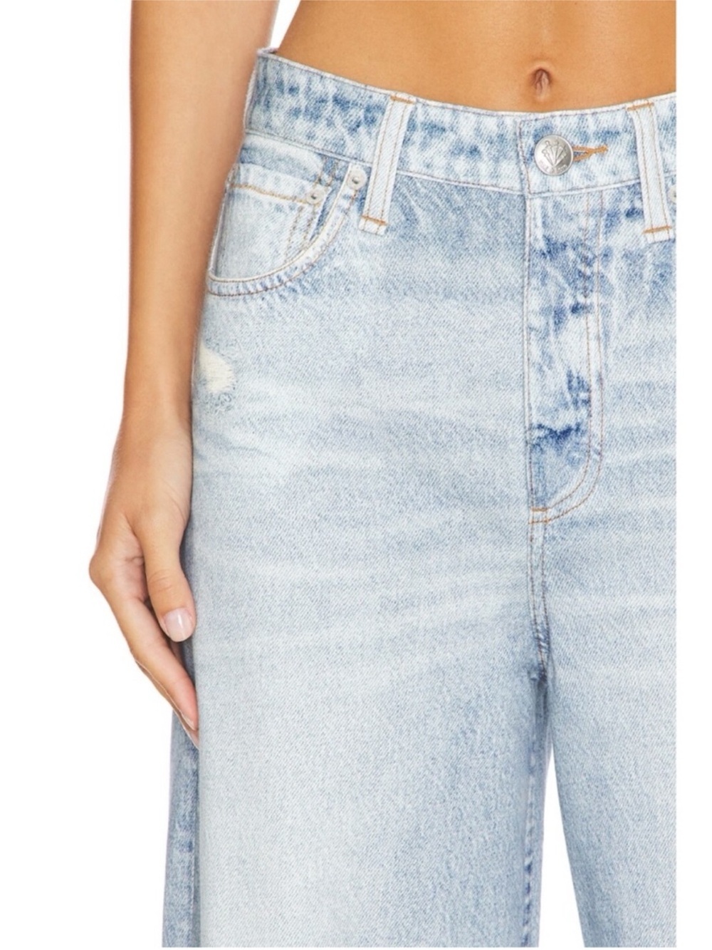 NWT Rag & Bone Miramar Sofie Wide-Leg Pants Sweatpant Jeans 30 Light Blue - Picture 13 of 16